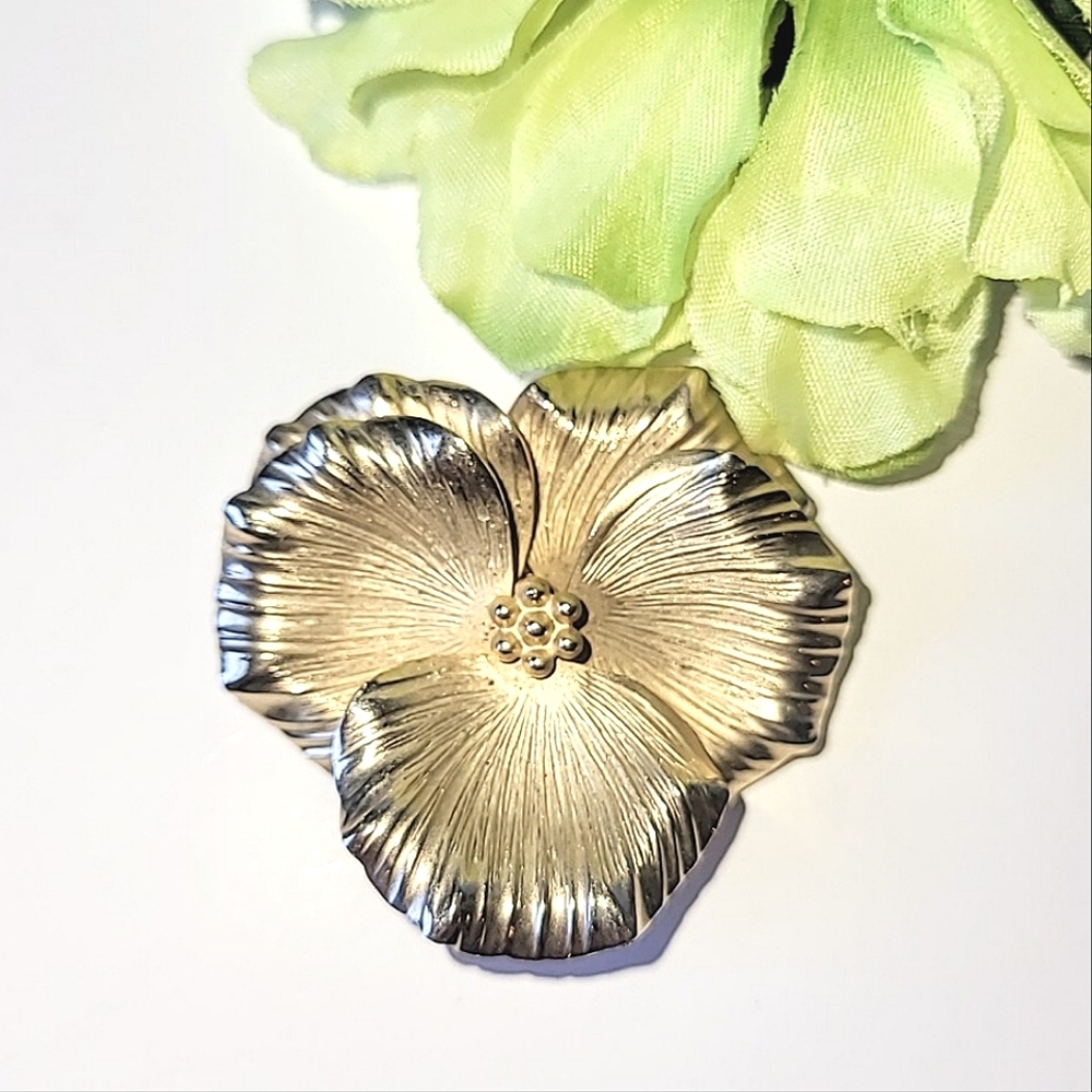 GIOVANNI BROOCHES - PANSY FLOWER & BUTTERFLY GOLDTONE - Picture 7 of 12